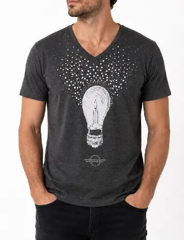 Tricou Bershka, gri inchis