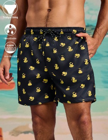 Short de baie SHEIN, negru