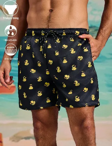 Short de baie SHEIN, negru