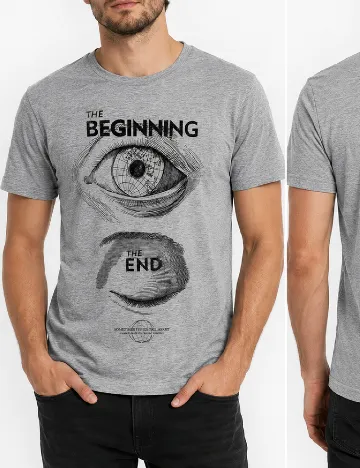 Tricou Bershka, gri