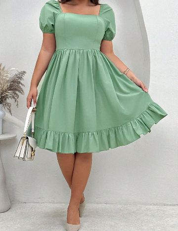 Rochie scurta SHEIN CURVE, verde