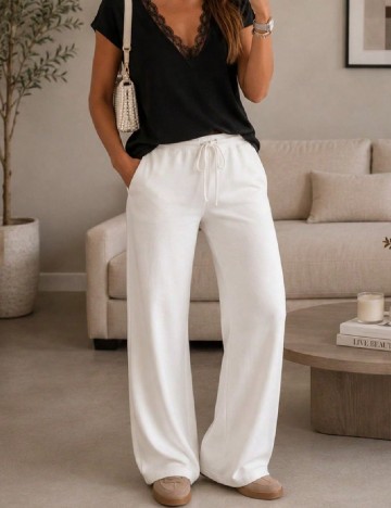 Pantaloni SHEIN, alb