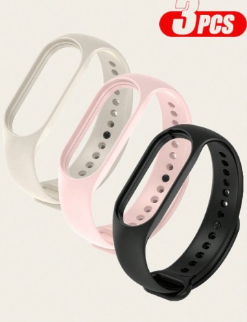 Set bratari pentru smartwatch Mi Band 7 3 bucati SHEIN, mix culori