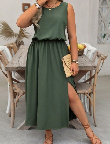 Rochie medie SHEIN CURVE, verde