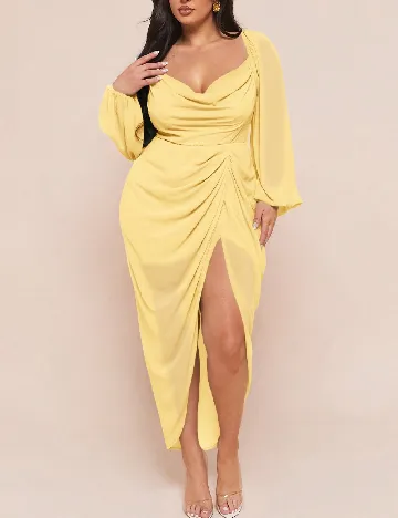 Rochie medie SHEIN CURVE, galben