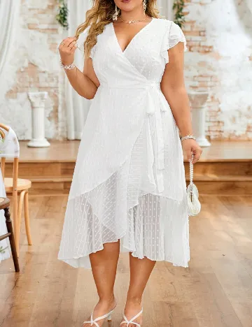 Rochie medie SHEIN CURVE, alb