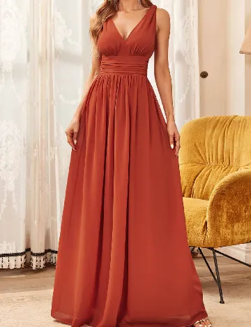 Rochie lunga SHEIN, caramiziu