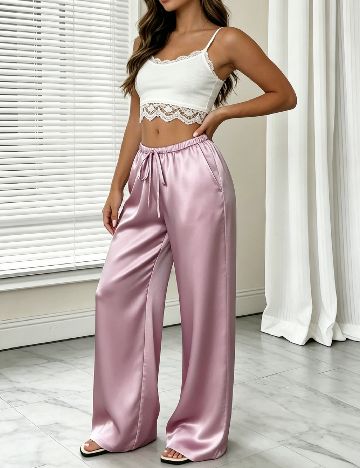 Pantaloni SHEIN, roz
