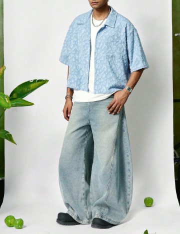 Camasa Oversize SHEIN, albastru