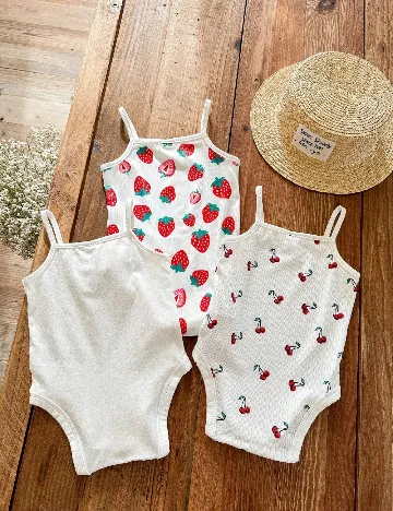 Set body 3 bucati Shein Kids, alb