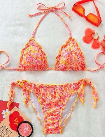 Costum de baie SHEIN, floral print