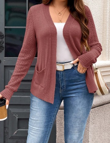 Blazer SHEIN CURVE, roz pudra inchis