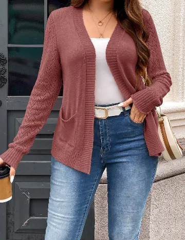 Blazer SHEIN CURVE, roz pudra inchis