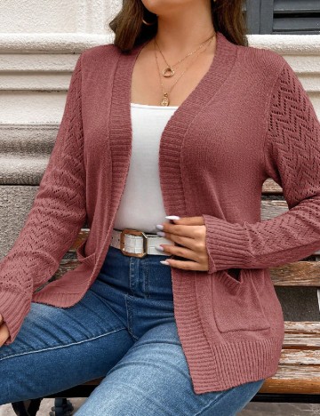 Blazer SHEIN CURVE, roz pudra inchis