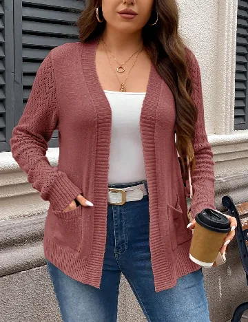 Blazer SHEIN CURVE, roz pudra inchis