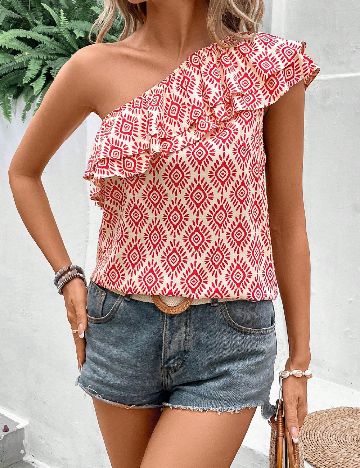 Bluza SHEIN, rosu/crem