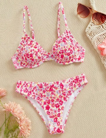 Costum de baie SHEIN, floral print