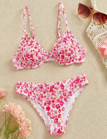 Costum de baie SHEIN, floral print