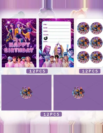 Set felicitari, plicuri si stickere SHEIN, mov
