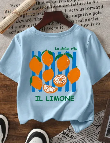 Tricou Shein Kids, bleu