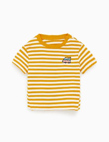 Tricou Zara, alb/galben