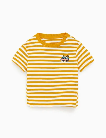 Tricou Zara, alb/galben