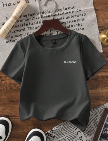 Tricou Shein Kids, gri