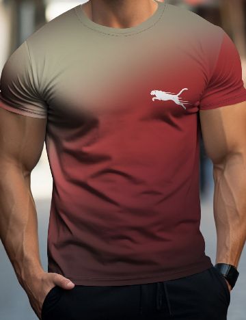 Tricou SHEIN, rosu/verde