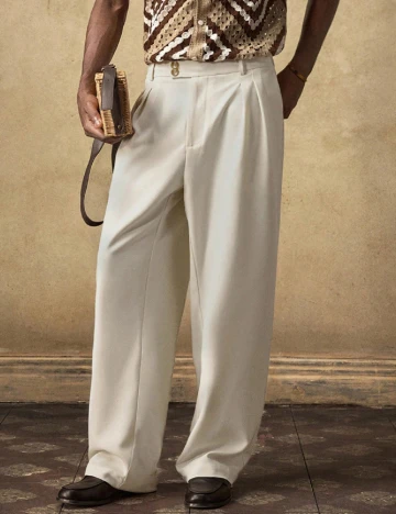 Pantaloni AKNOTIC, ecru