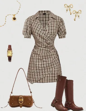 Rochie scurta SHEIN, maro