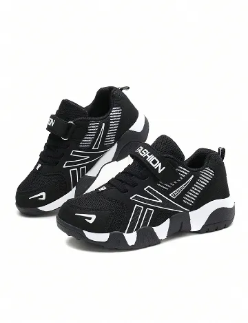 Adidasi SHEIN, negru/alb