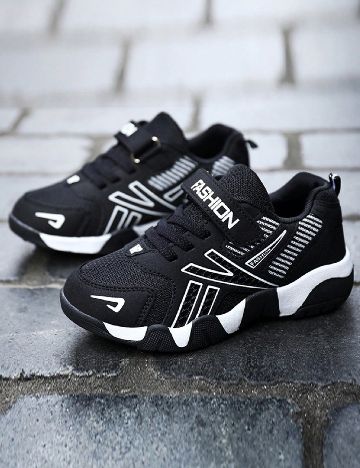 Adidasi SHEIN, negru/alb