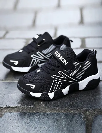 Adidasi SHEIN, negru/alb