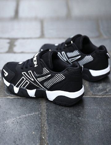Adidasi SHEIN, negru/alb