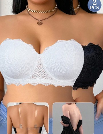 Set sutiene 2 bucati SHEIN, alb/negru