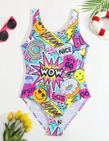 Costum de baie Shein Kids, mix culori