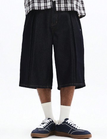 Pantaloni trei sferturi SUMWON, bleumarin inchis