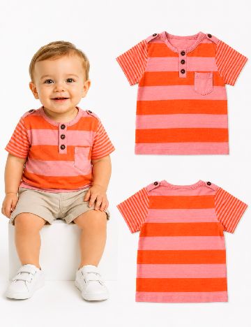 Tricou Zara, portocaliu/roz