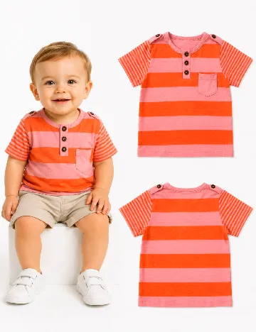 Tricou Zara, portocaliu/roz