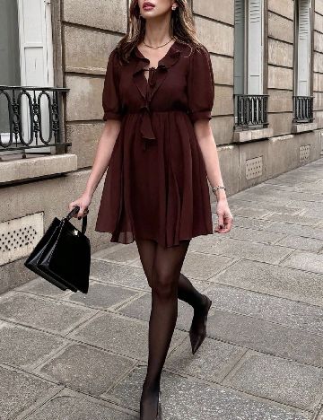 Rochie scurta SHEIN, maro