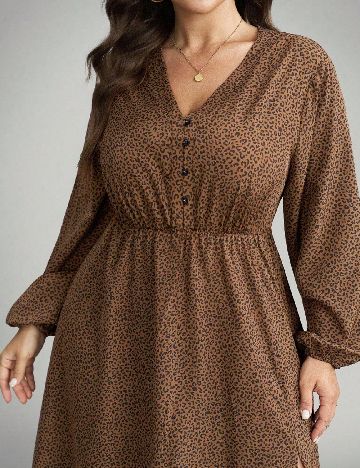 Rochie medie SHEIN CURVE, animal print