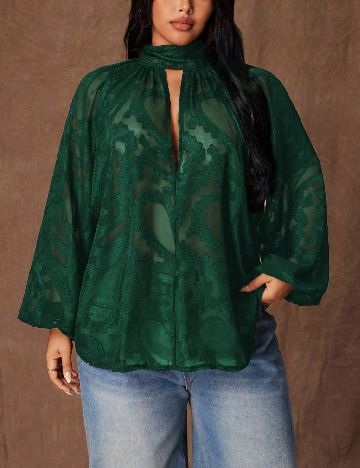 Bluza SHEIN CURVE, verde