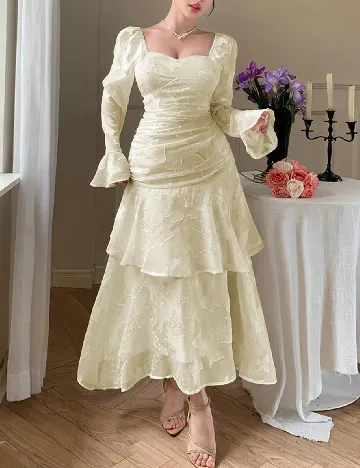 Rochie medie Dazy, galben