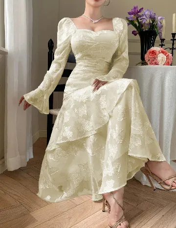 Rochie medie Dazy, galben