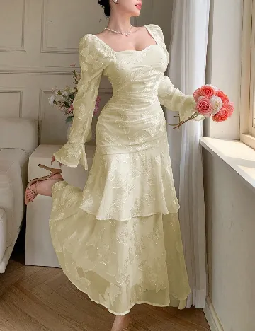 Rochie medie Dazy, galben