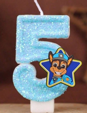 Lumanare aniversara cifra 5 SHEIN, albastru