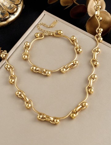 Set colier si bratara SHEIN, auriu