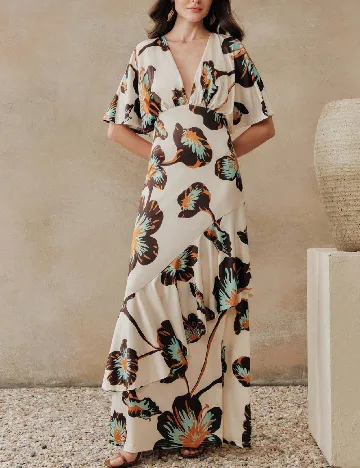 Rochie lunga Anewsta, mix culori