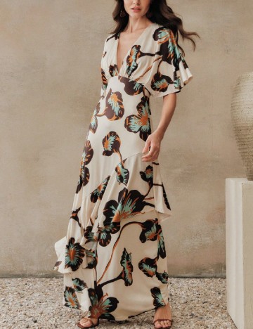 Rochie lunga Anewsta, mix culori