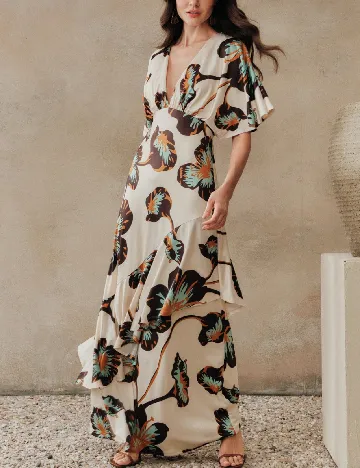 Rochie lunga Anewsta, mix culori